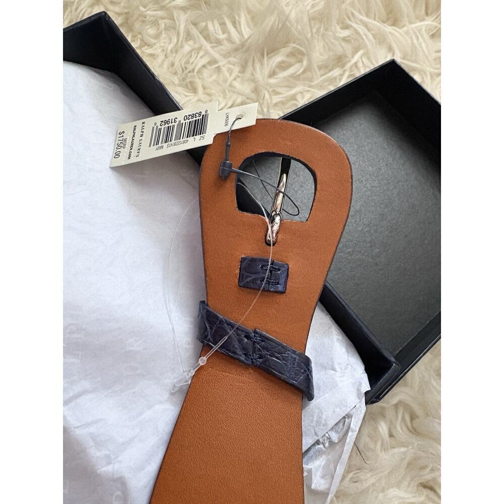 Ralph Lauren Collection Purple Label Women’s Alligator Buckle Belt L Navy $1750 - Picture 7 of 9